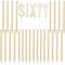 Sixty 60th Birthday Cake Topper with Thin Candles in Holders (Gold, 29 Pack)